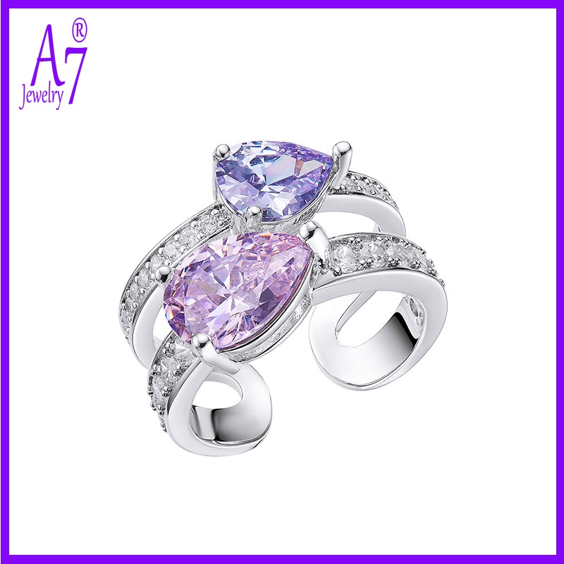 Nhẫn Bạc 925 Đính Đá Nhiều Màu Sắc Thời Trang Dành Cho Nữ A7 S925