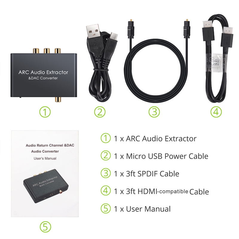 Bộ Chuyển Đổi Âm Thanh Arc Sang HDMI SPDIF Analog 3.5Mm