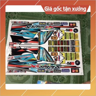Ten rời xe sirius mẫu R dán xe đen