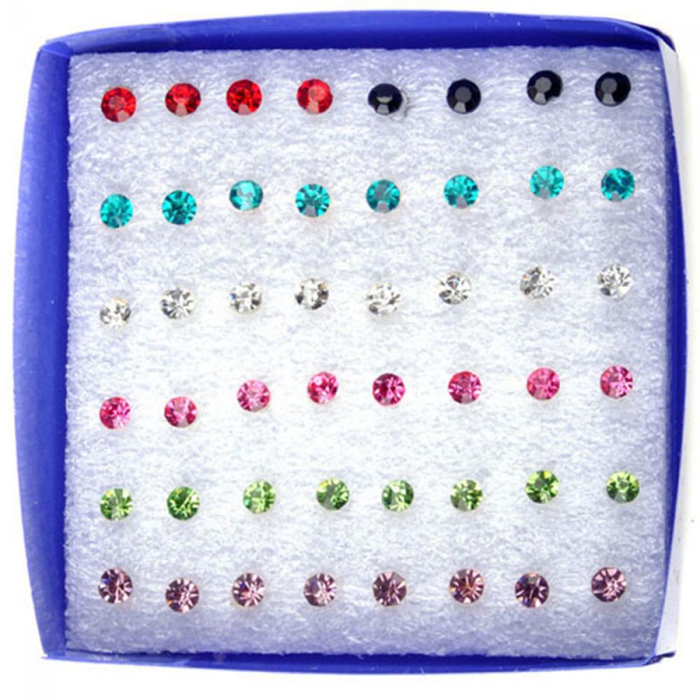 (Hàng Mới Về) Bộ 20 / 40 Đôi Bông Tai Đính Đá Thời Trang Cho Nữ Mihan1