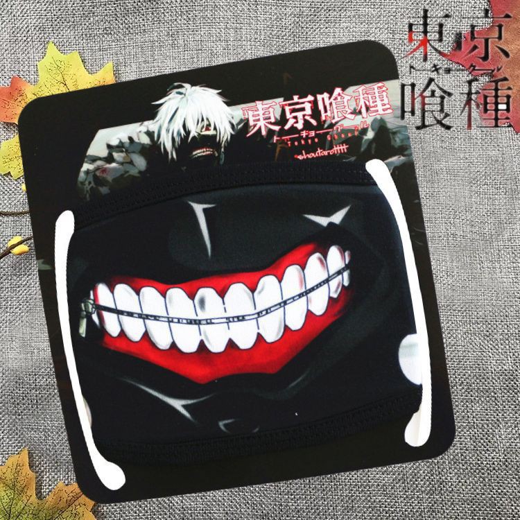 Khẩu trang vải cotton in hình hàm răng thiết kế chủ đề anime Tokyo Ghoul