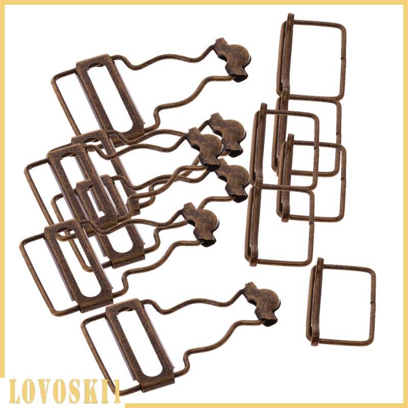 [LOVOSKI1]Set of 6 Bronze DIY Replacement Dungaree Fasteners Clips Buckles 27mm