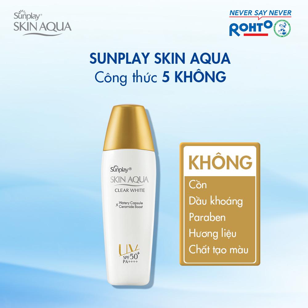 Sữa Chống Nắng Hằng Ngày Dưỡng Trắng Cho Da Dầu SUNPLAY Skin Aqua Clear White SPF 50+, PA++++ 25g