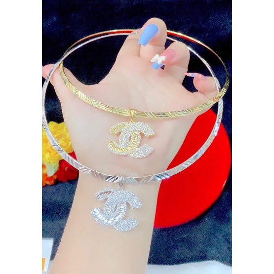 Kiềng cổ mặt chữ mạ vàng 18 mạ bạch kim cao cấp cực đẹp