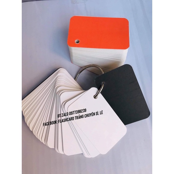 Flashcard Thẻ Học Từ Vựng Tiếng Anh Nhật Hàn Trung Cao Cấp | Bộ thẻ học tiếng nước (100 FLASHCARD TRẮNG  ĐỤC BO GÓC)