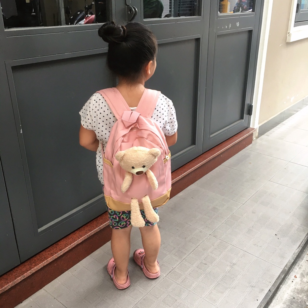 Ba lô gấu bông cho bé mầm non, tiểu học đi học, đi chơi, du lịch