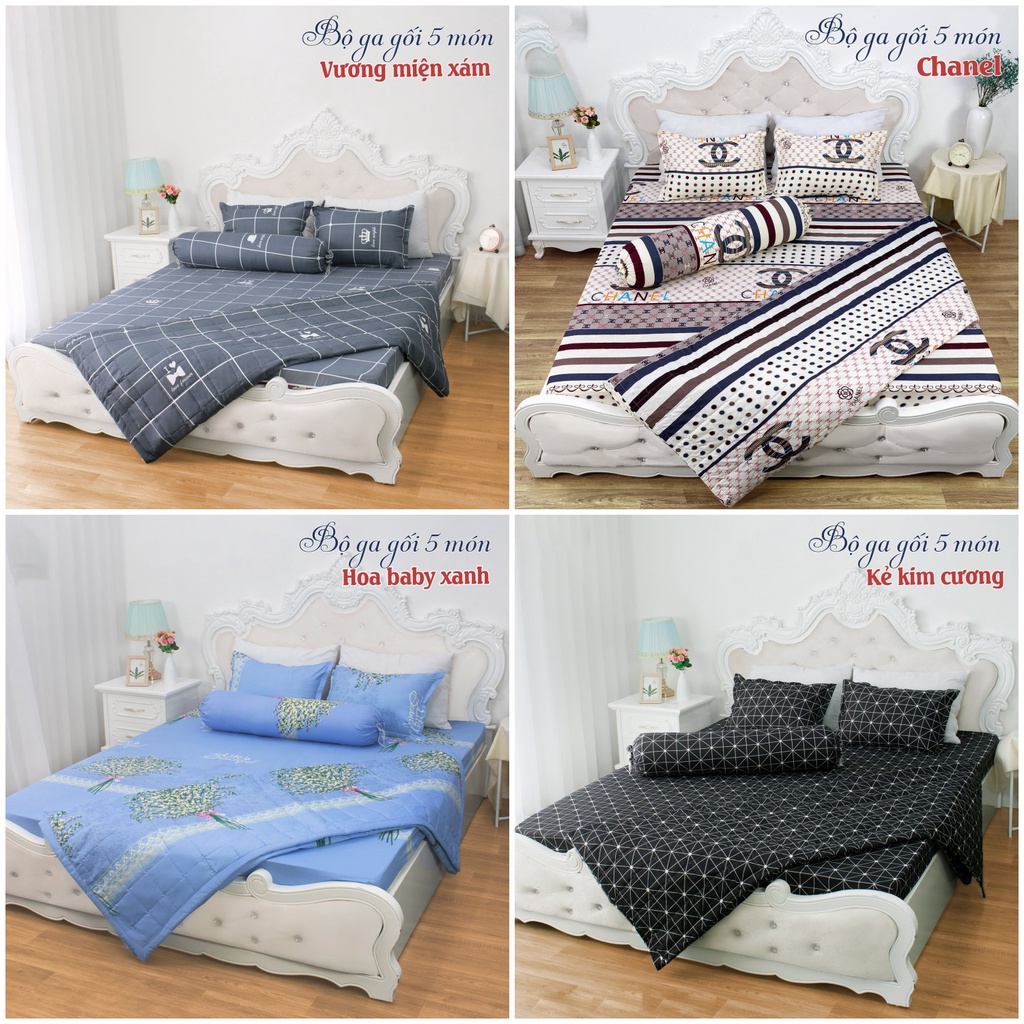 Bộ chăn ga gối đệm 5 món Otama Bedding drap giường cưới cotton poly bộ ga giường caro đẹp cute hình thú hàn quốc cao cấp | BigBuy360 - bigbuy360.vn