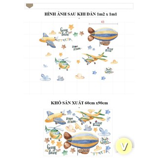 Decal dán tường bay lên trời xanh