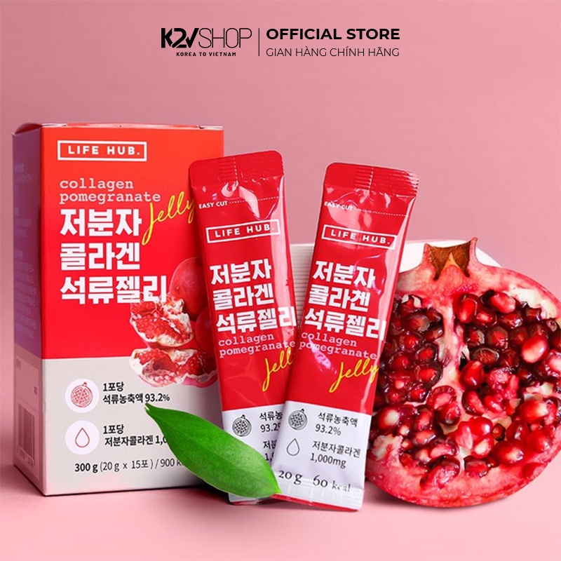 Thạch Lựu Cung Cấp Collagen Life Hub Jelly Stick (15 gói x 20g)  - K2V Shop