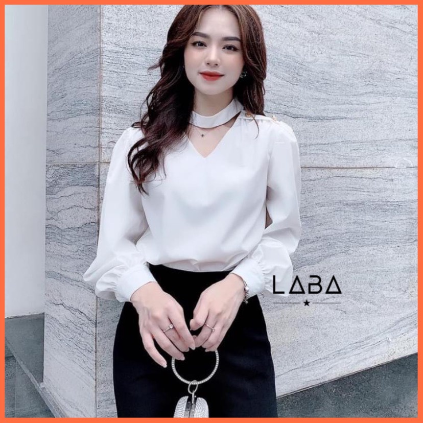 Áo kiểu nữ G255 cổ choker chất lụa đẹp có bigsize 70kg, áo kiểu công sở sang chảnh thời trang có form rộng cho người béo