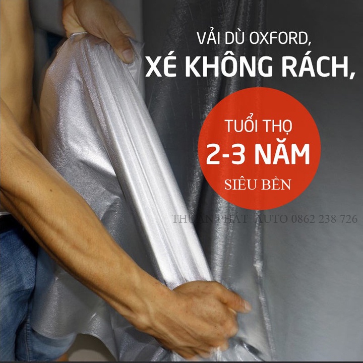 Bạt phủ ô tô,Bạt phủ xe ô tô 4 lớp 2 in 1 vải dù oxford cao cấp tráng nhôm chống nắng cách nhiệt chống xước siêu dày