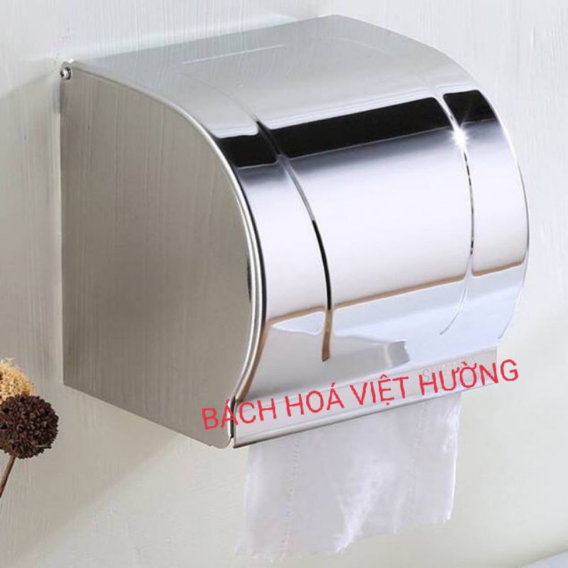 Hộp đựng giấy vệ sinh hộp kín Inox 304 cao cấp, dày dặn loại đẹp (đựng được cả giấy có lõi và không lõi)