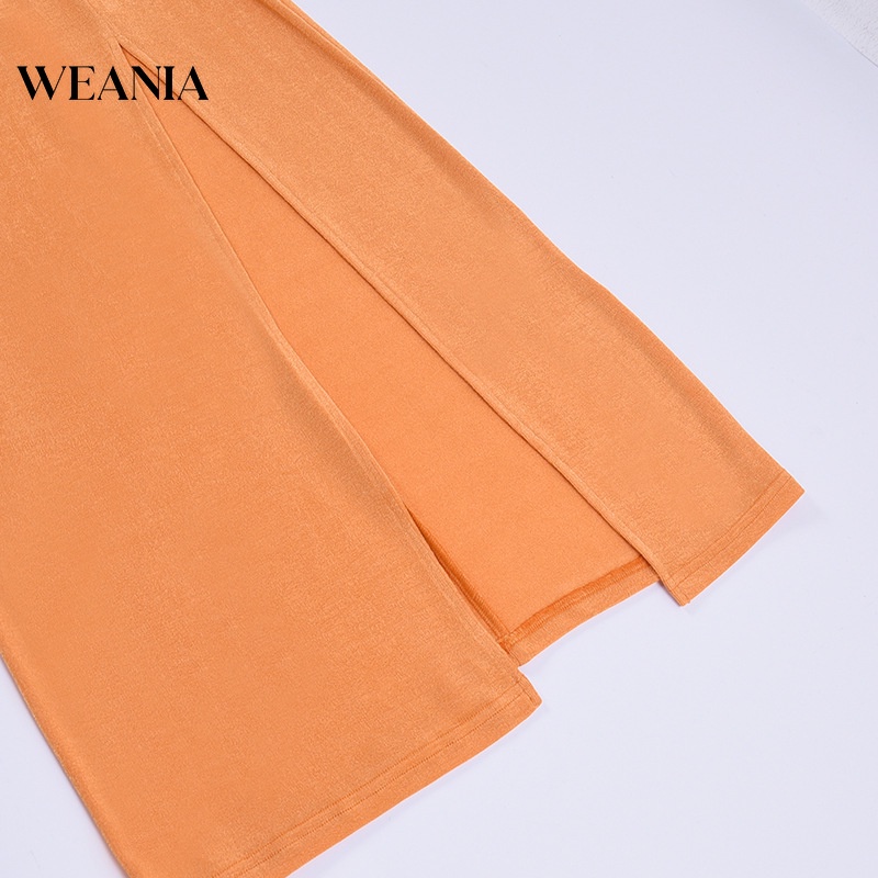 Đầm WEANIA lệch vai thiết kế xẻ tà quyến rũ thời trang dành cho nữ