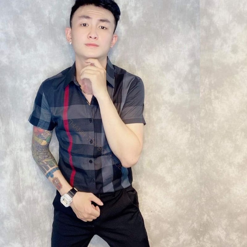Áo sơ mi nam ngắn tay BBR kẻ nhiều màu caro ,chất liệu cotton thoáng mát, không nhăn, không bai xù