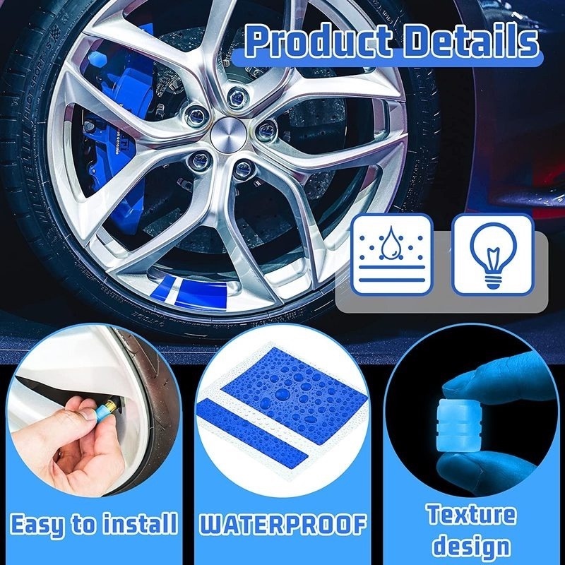 1/4 Nắp Van Bánh Xe Dạ Quang Chống Bụi