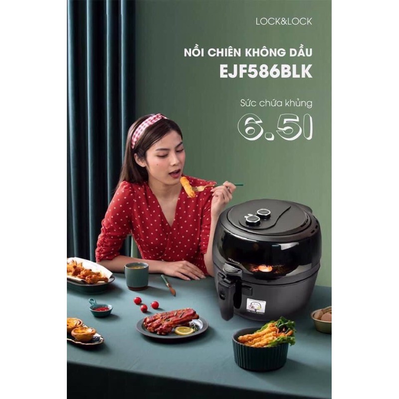 Nồi chiên không dầu Lock & Lock 6,5l cơ EJP586 công nghệ inverter