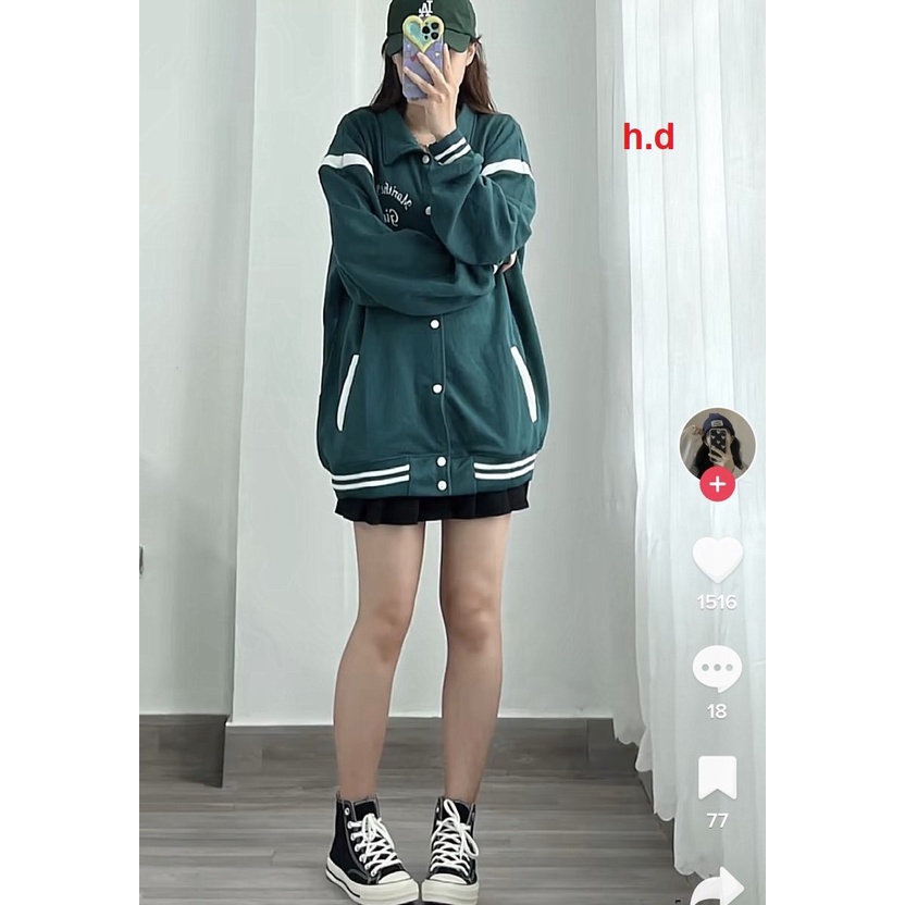 Áo khoác bomber GiBand, Áo khoác bomber  chất nỉ cotton form rộng thời trang 365