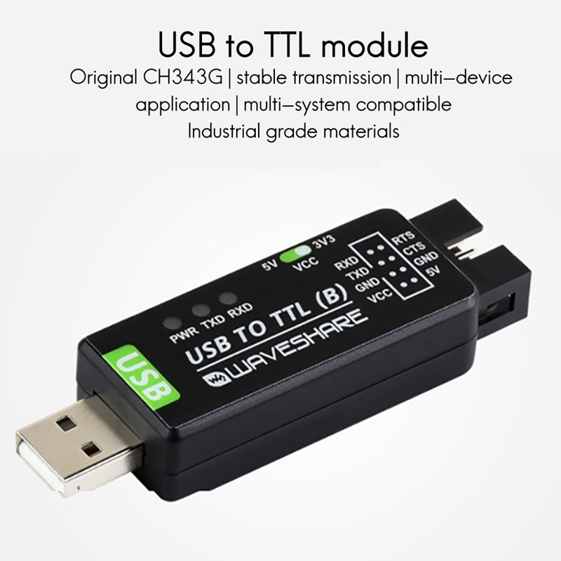 Bộ chuyển đổi usb sang ttl cấp công nghiệp waveshare môđun chuyển đổi cổng nối tiếp ch343g hỗ trợ mạch chuyển đổi mức 5v / 3.3v