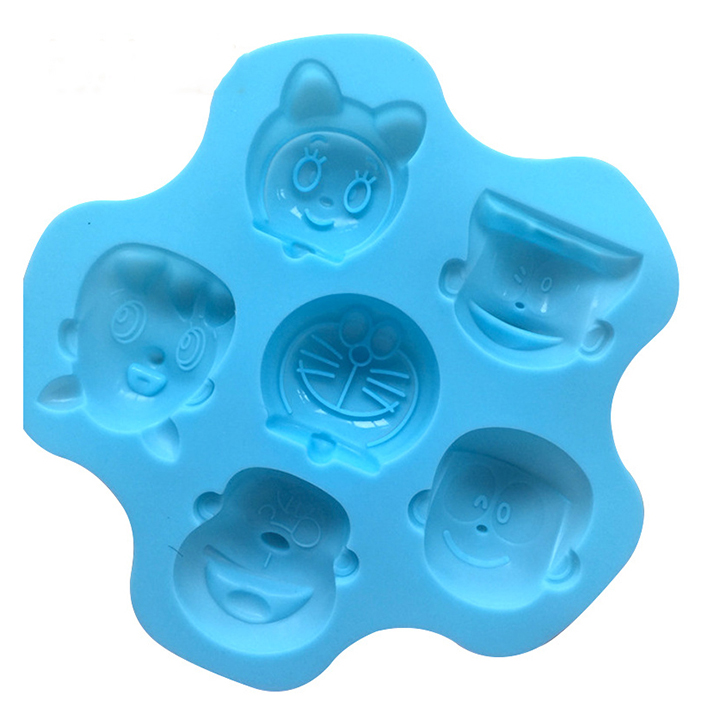 Khuôn Silicon Làm Socola,Thạch Rau Câu,Kẹo Dẻo,Pudding Trang Trí Hình 6 Nhân Vật Doraemon