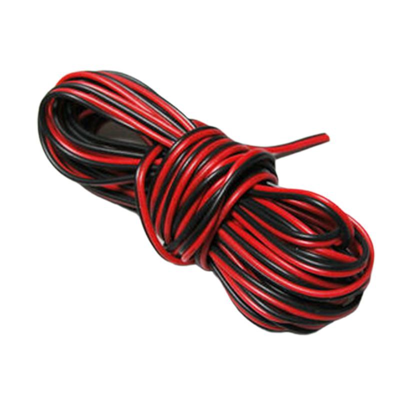 10M 18/20/22 Gauge AWG Electrical Cable Wire 2pin Tinned Copper Insulated PVC Extension LED Strip Black Red