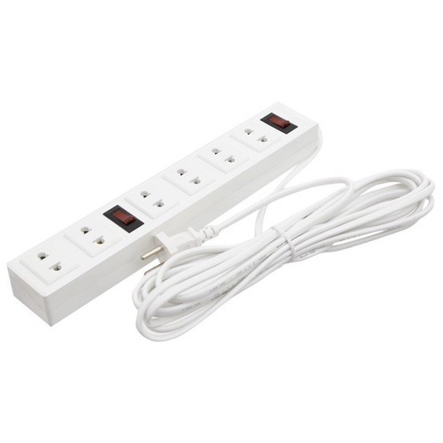 Ổ Điện Dài Trắng Dây 3m Tích Hợp 6 Ổ Cắm Đa Năng, 2 Công Tắc Điện Thông Minh, 2200W 220V