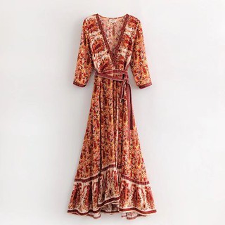 Đầm tole vạt chéo boho siêu hot
