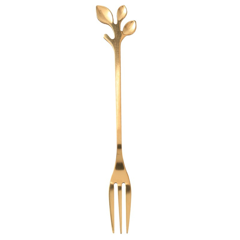 Bộ muỗng nĩa cà phê/trà xi mạ vàng 4.7 inch