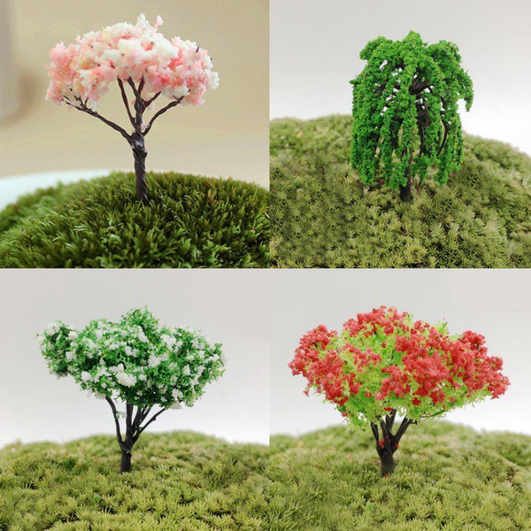 1 x Mini Sakura Willow Tree Plants Dollhouse Ornament Fairy Garden Home Décor