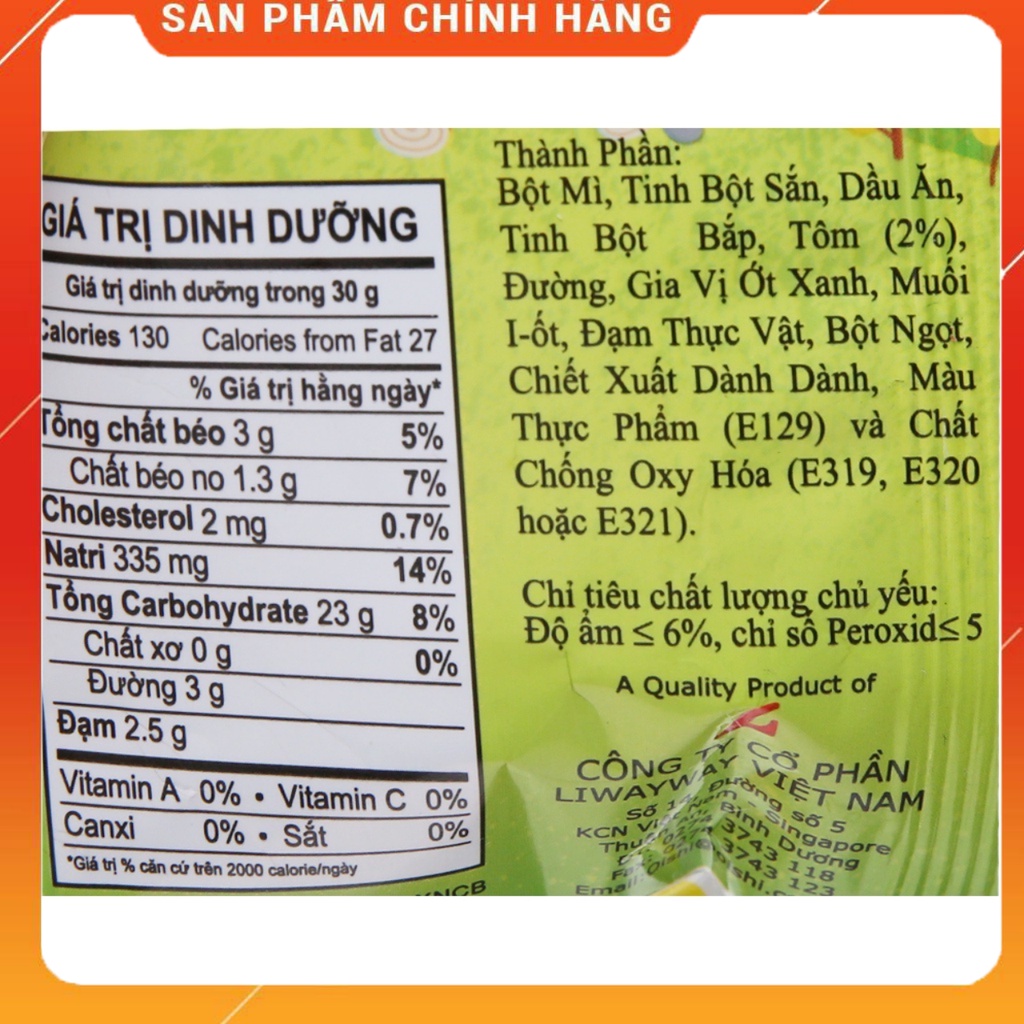 Bim Bim Snack Tôm Vị Muối Ớt Xanh 35/40g-Ăn Vặt Sumo Snack