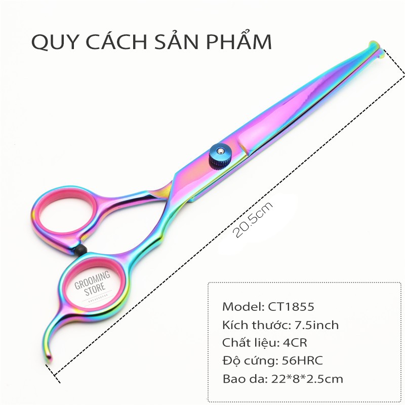 Bộ kéo cắt tỉa lông chó mèo 7.5 inch (5 Món) - Grooming Store