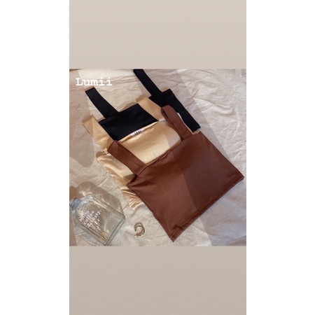 Áo 2 dây croptop bản to có mút ngực - Lumii