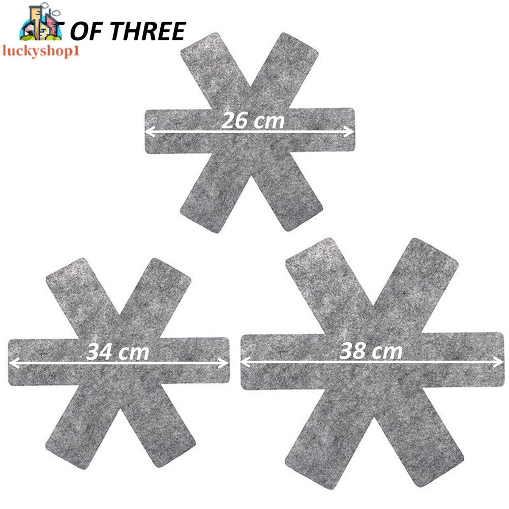 Set 3 Miếng Lót Nồi Chảo Bằng Vải Nỉ Chống Trầy Chống Dính