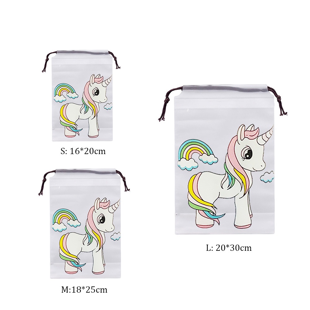 Epoch Túi Dây Rút Trong Suốt Đựng Đồ Trang Điểm In Hình Kỳ Lân Hoạt Hình Dễ Thương