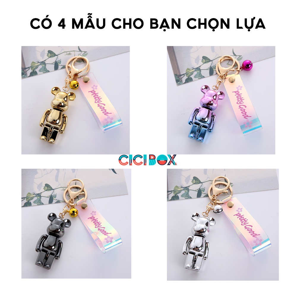 Móc Khóa Phụ Kiện Túi Xách Gấu Xinh Xắn Hàn Quốc đủ màu sắc hot trend Móc Khóa Cute CICIBOX