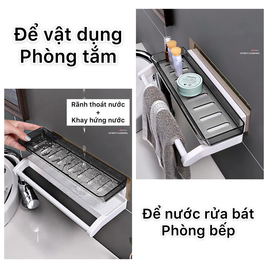 Kệ dán tường phong cách hiện đại, kệ để nước rửa bát, để sữa rửa mặt, kệ nhà tắm, kệ để đồ nhà bếp