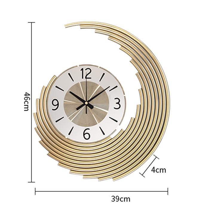 💥GIÁ SỐC💥 Đồng hồ treo tường hình bán nguyệt 46cm , đông hồ treo tường phòng khách DH132