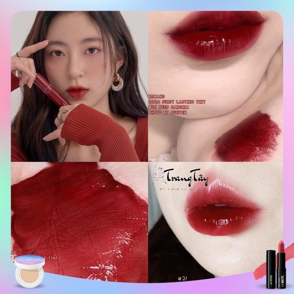 Son romand juicy lasting tint màu 21-đỏ mận