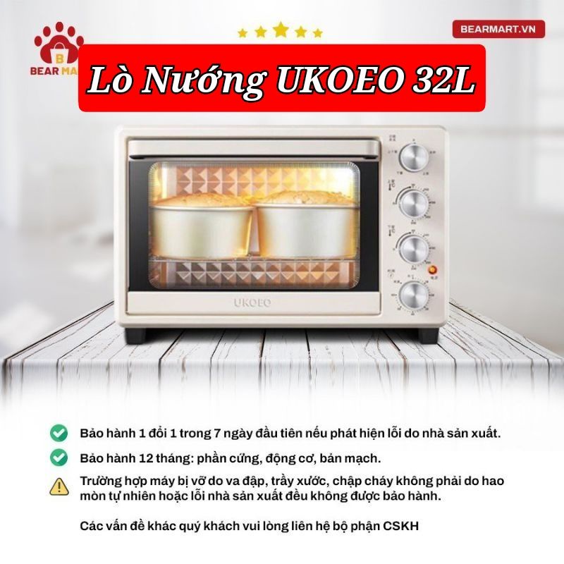 Lò nướng UKOEO 32L chính hãng,  bảo hành 12 tháng!!!