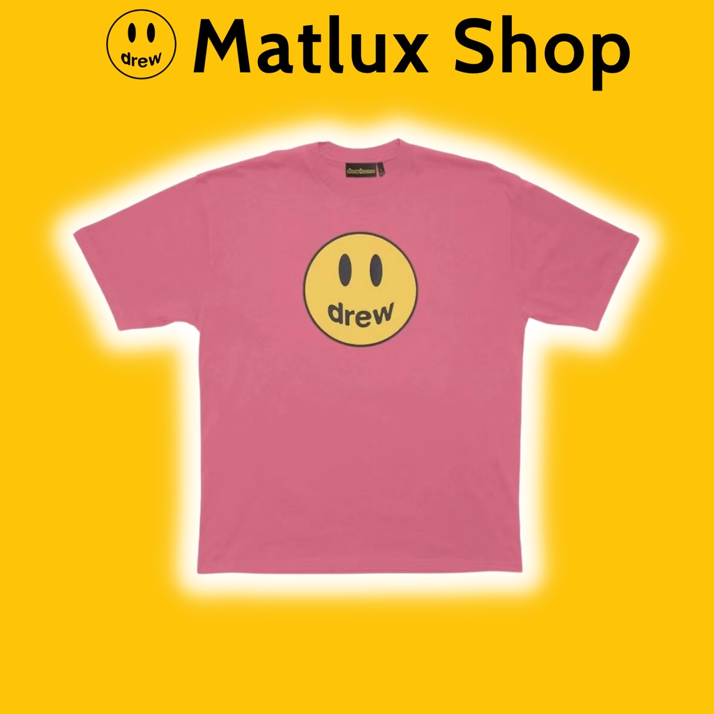 Áo thun DREW HOUSE 22SS Mascot Tee Hot Pink chất liệu cotton bản cao cấp, Áo tee DREW in chữ form rộng, T-Shirt Drew