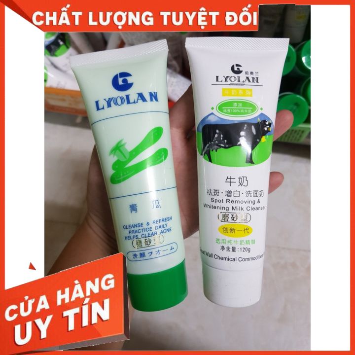 Sữa rửa mặt con bò Lyolan -và dưa leo  lyolan-hàng loại 1 chất kem đặc mùi thơm  mat