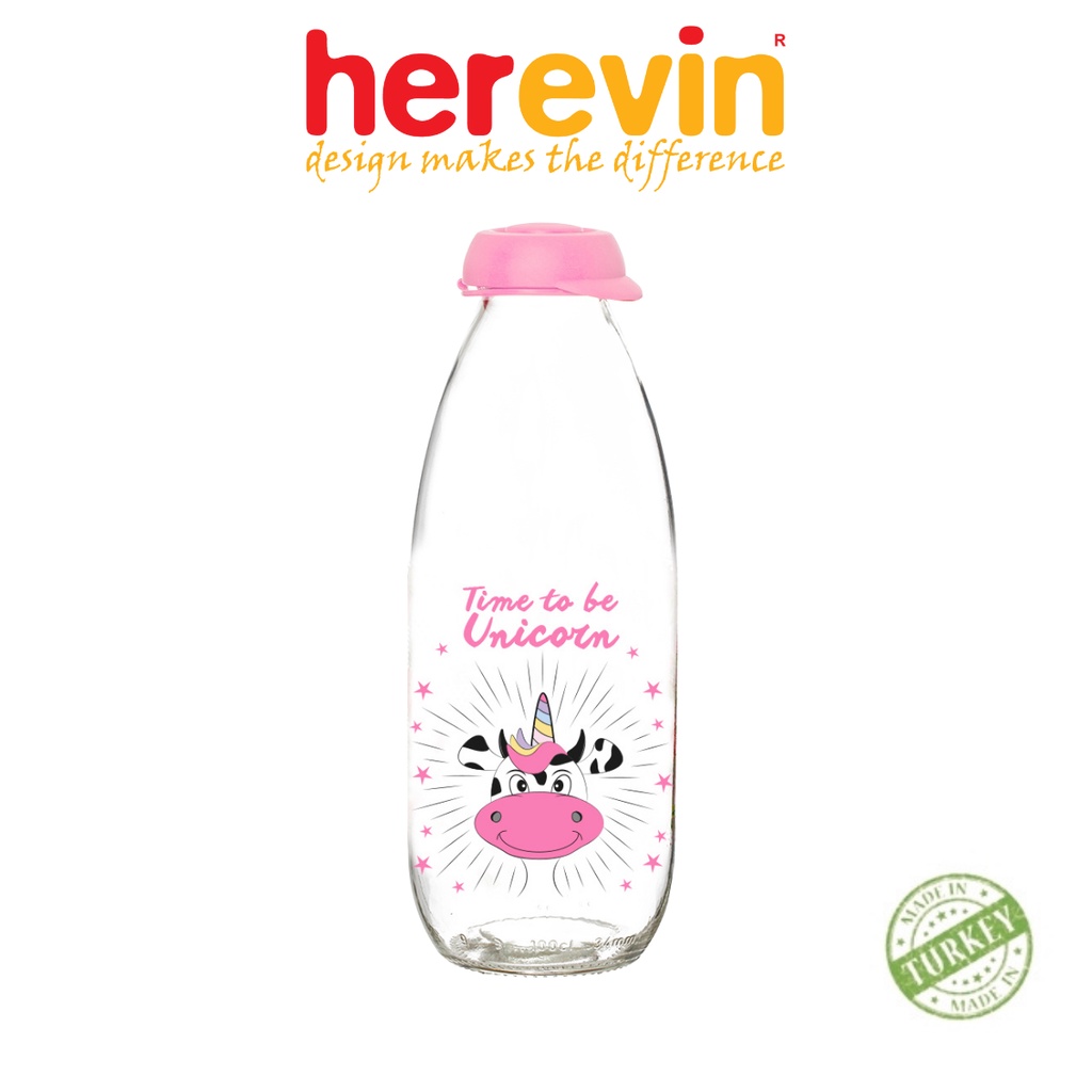 Bộ 3 Chai Đựng Sữa Thuỷ Tinh Herevin Decor 1L - HECH111701-205 [GIAO MÀU NGẪU NHIÊN]