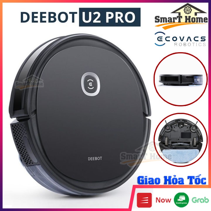 Robot Hút Bụi Lau Nhà Ecovacs Deebot U2 Pro - Robot Lau Nhà Thông Minh Chính Hãng Tự Động Sạc Khi Pin Yếu