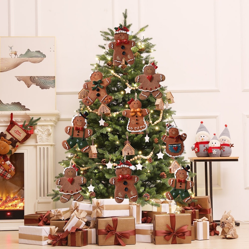 Phụ Kiện Treo Trang Trí Cây Thông Giáng Sinh Hình Bánh Gừng / Nhân Vật Hoạt Hình Bằng Nhựa Resin