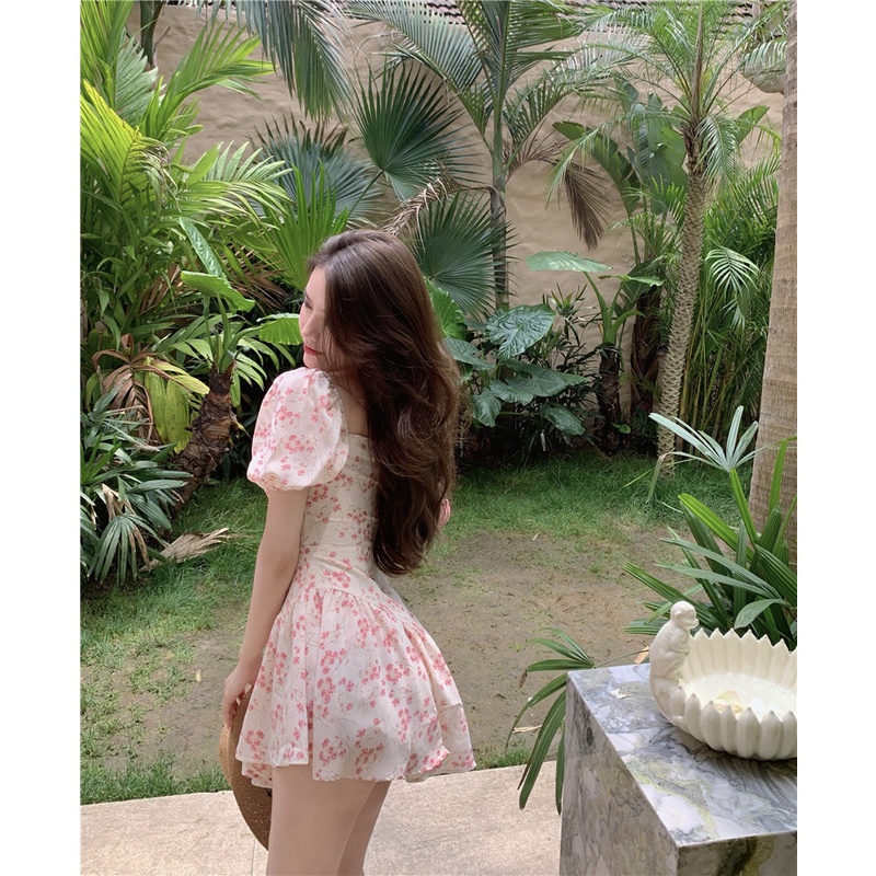 Đầm hồng đầm tay phồng váy đi biển váy hoa nhí vintage váy tiểu thư sang chảnhváy chữ a ngắn đầm bigsize nữ váy nữ xinh đầm vintage váy nữ xinh váy đi chơi đầm đi tiệc đầm nữ