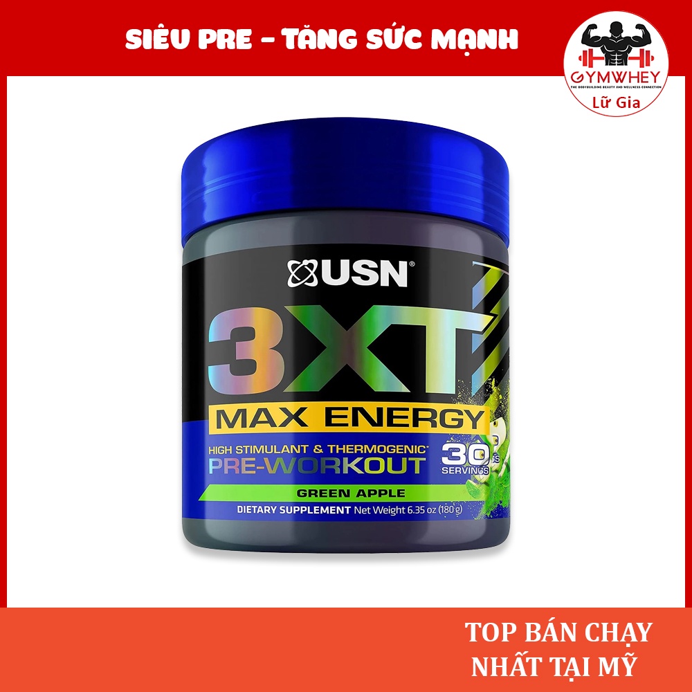 USN 3XT Pre Workout Tăng Sức Mạnh Vượt Trội, Tỉnh Táo Khi Tập Luyện 30 Lần Dùng