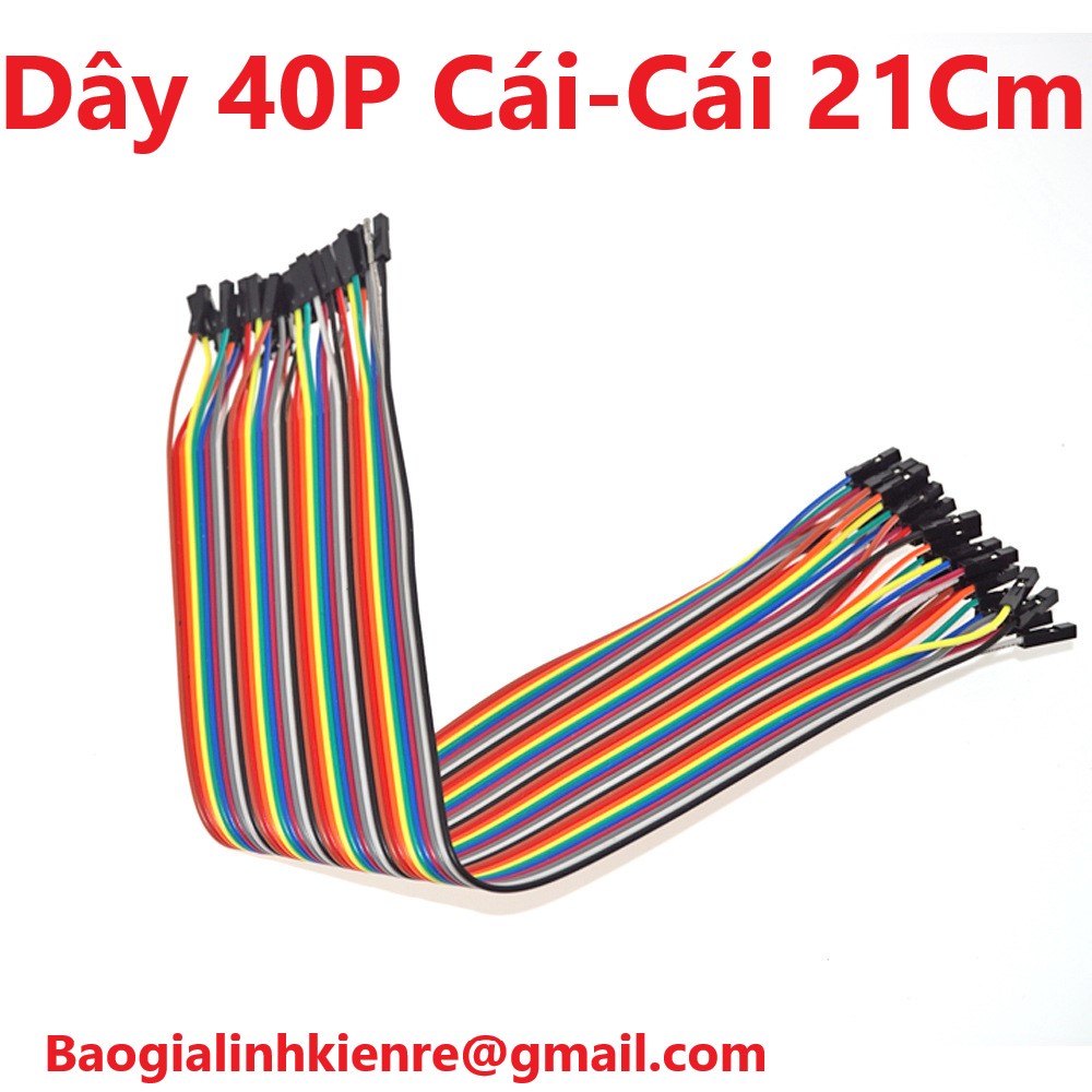 Bộ Sợi Dây Nối 40P 7 Màu Dài 21Cm 3 Loại Đầu: Cái - Cái, Đực - Cái, Đực - Đực