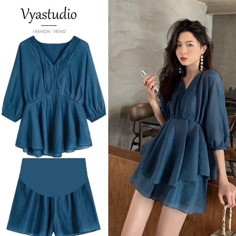 đồ bộ bầu mùa hè đẹp phong cách Hàn Quốc có big size