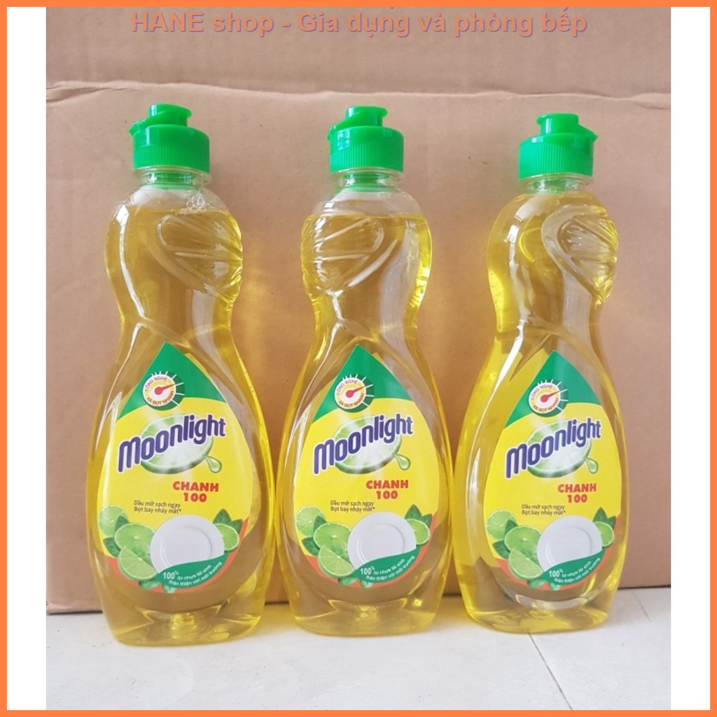 Nước rửa chén Moonlight hương chanh dịu nhẹ với da tay - chai 400ml