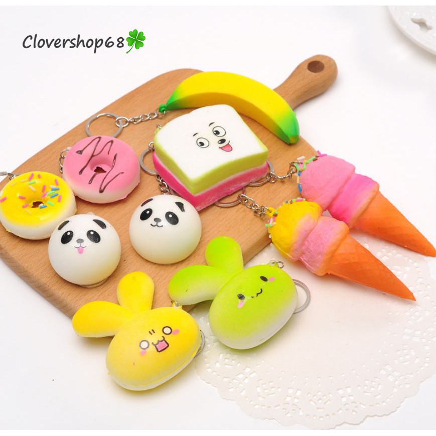 Squishy Mochi móc khóa hoạt hình đáng yêu  Mbán xong