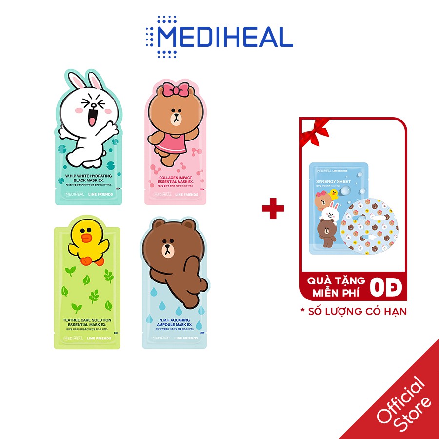 [Mã FMCGMALL -8% đơn 250K] Mặt nạ dưỡng da Mediheal Line Friends 25ml